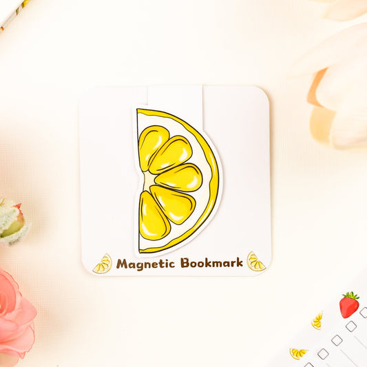 Lemon themed magnitic bookmark
