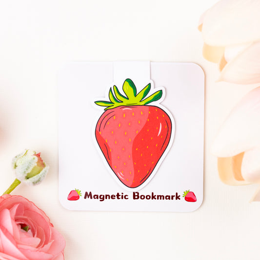 Strawberry shaped magnetic bookmark