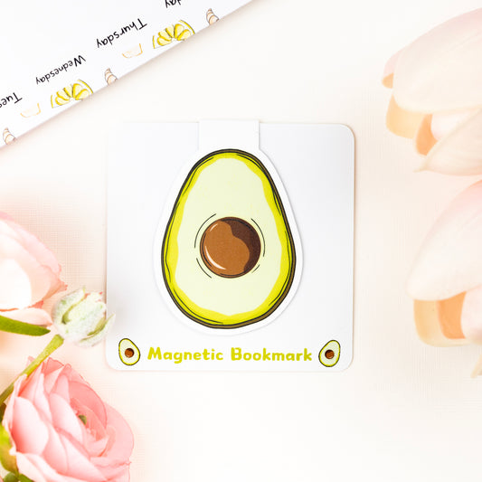 Avocado-themed magnetic bookmark